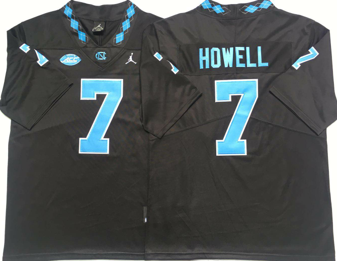NCAA North Carolina Tar Heels #7 Howell black jerseys